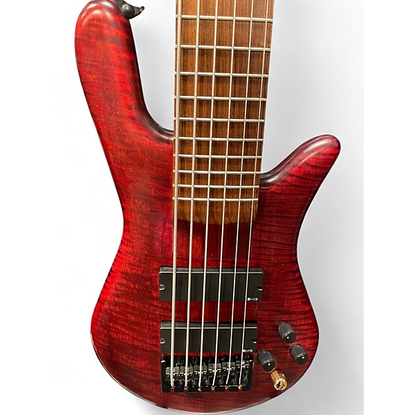 Used Spector nsjh6 Trans Red Electric Bass Guitar