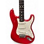 Used 2000s Fender Squier Series Standard Strat Candy Apple Red Solid Body Electric Guitar