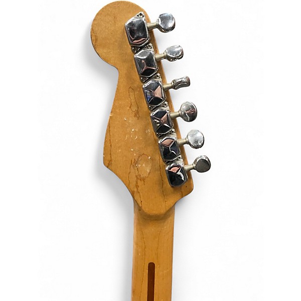 Used 2000s Fender Squier Series Standard Strat Candy Apple Red Solid Body Electric Guitar