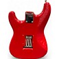 Used 2000s Fender Squier Series Standard Strat Candy Apple Red Solid Body Electric Guitar