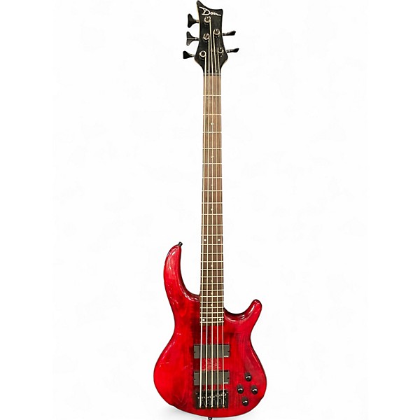 Used 2006 Dean Edge 5 String EMG Candy Apple Red Electric Bass Guitar