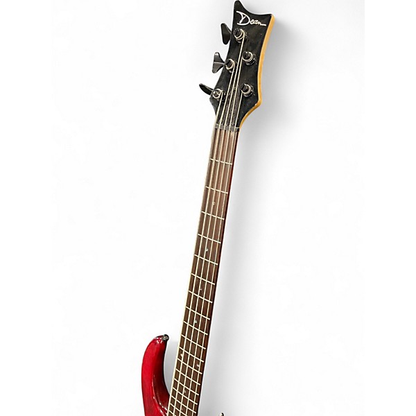 Used 2006 Dean Edge 5 String EMG Candy Apple Red Electric Bass Guitar