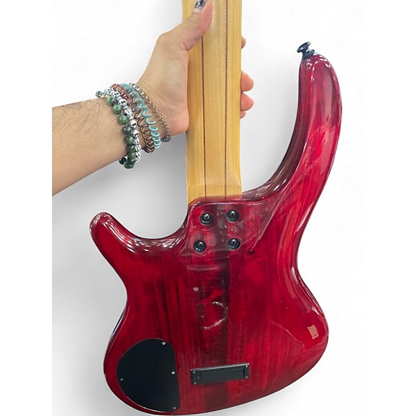 Used 2006 Dean Edge 5 String EMG Candy Apple Red Electric Bass Guitar