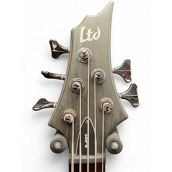 Used 2020 ESP LTD B205SM 5 String See Through Satin Black  Electric Bass Guitar