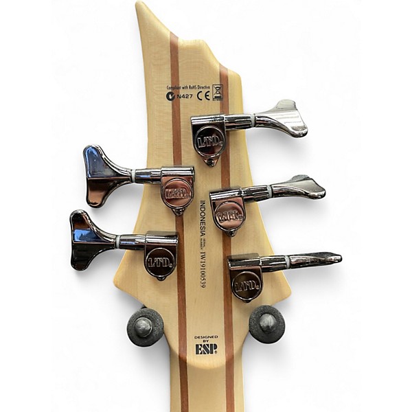 Used 2020 ESP LTD B205SM 5 String See Through Satin Black  Electric Bass Guitar