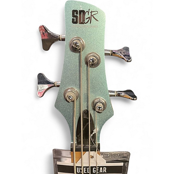 Used Ibanez SRMD200 Chrome Blue Electric Bass Guitar