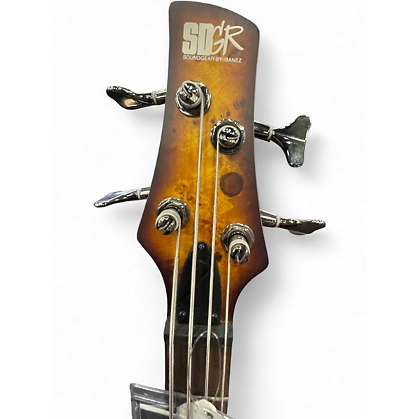 Used Ibanez sr500pb Brown Sunburst Electric Bass Guitar