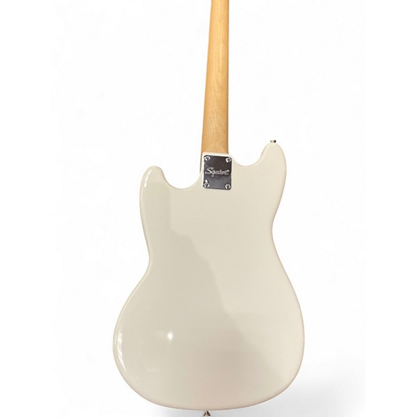 Used Squier Bronco Alpine White Electric Bass Guitar