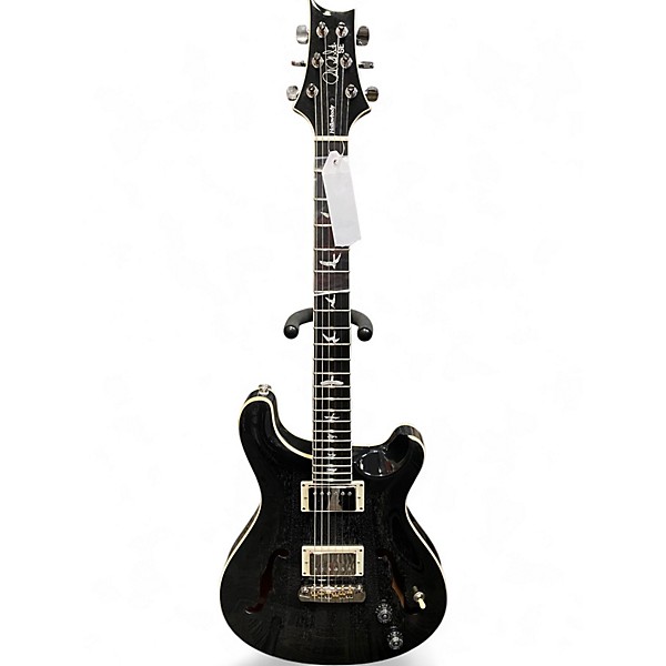 Used PRS SE Custom 22 Semi-Hollowbody Black Dog Hair Hollow Body Electric Guitar