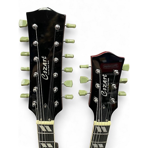 Used Cozart Double Neck 6/12 Cherry Solid Body Electric Guitar