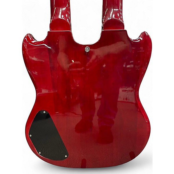 Used Cozart Double Neck 6/12 Cherry Solid Body Electric Guitar