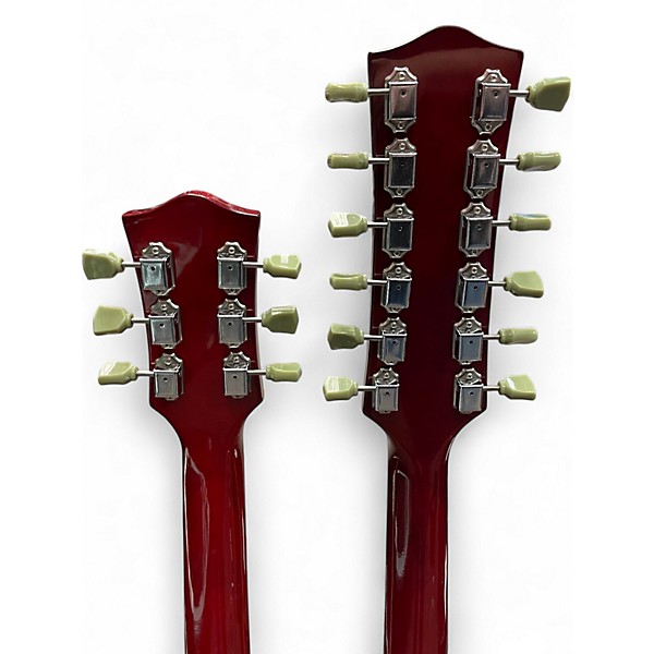 Used Cozart Double Neck 6/12 Cherry Solid Body Electric Guitar