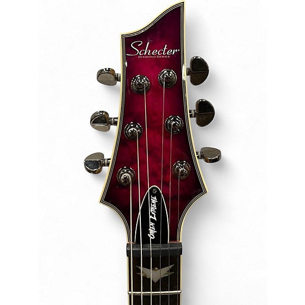 Used 2024 Schecter Guitar Research Omen Extreme 6 Magenta Solid Body Electric Guitar