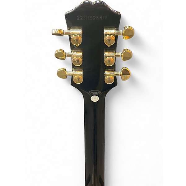 Used Epiphone Les Paul Custom Black and Gold Solid Body Electric Guitar