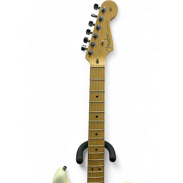 Used 2002 Fender American Standard Stratocaster Olympic White Solid Body Electric Guitar