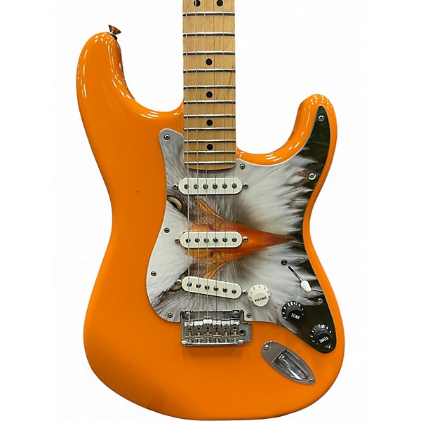 Used Fender Deluxe Stratocaster Orange custom Solid Body Electric Guitar