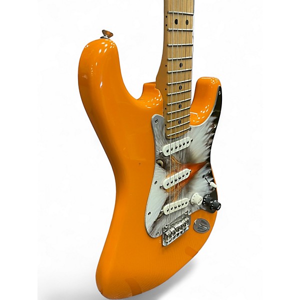 Used Fender Deluxe Stratocaster Orange custom Solid Body Electric Guitar