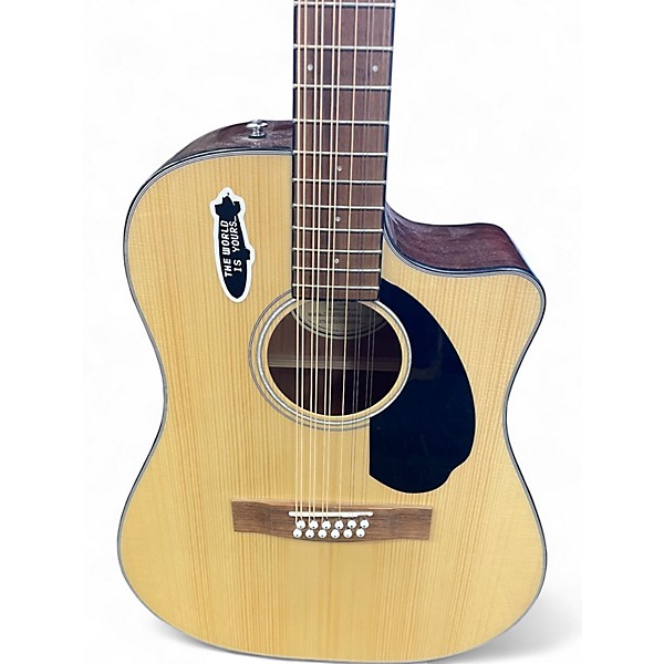 Used Fender cd60sce 12 Natural 12 String Acoustic Electric Guitar