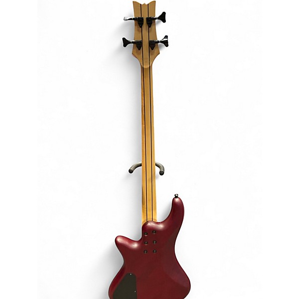 Used Schecter Guitar Research Stiletto Custom 4 String Red Electric Bass Guitar