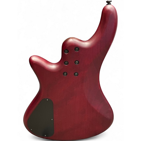Used Schecter Guitar Research Stiletto Custom 4 String Red Electric Bass Guitar