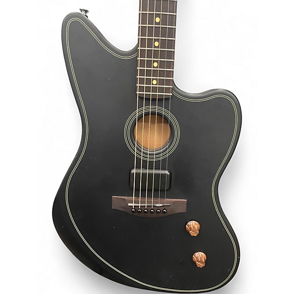 Used Fender Acoustasonic Standard Jazzmaster Black Acoustic Guitar