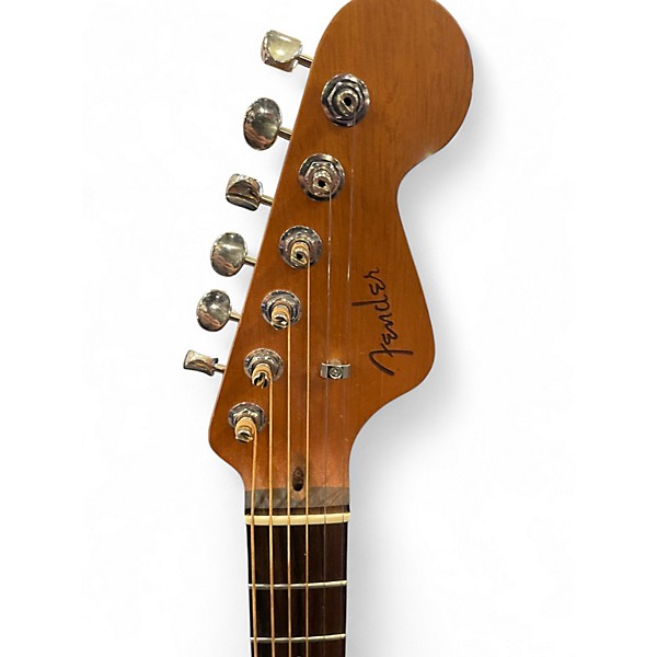 Used Fender highway parlor Natural Acoustic Electric Guitar