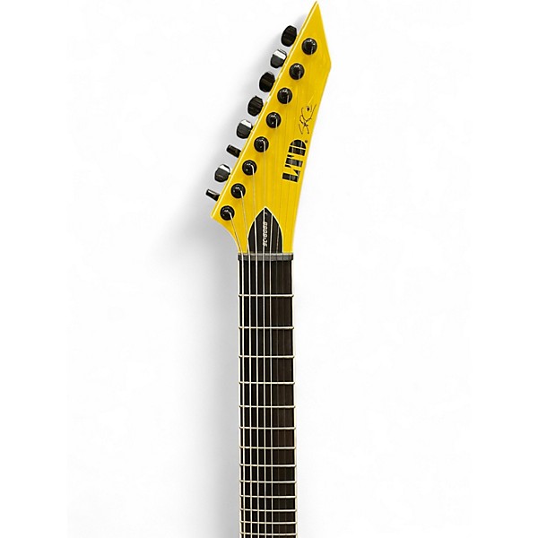 Used ESP LTD SC608B Stephen Carpenter Signature Baritone Yellow Solid Body Electric Guitar