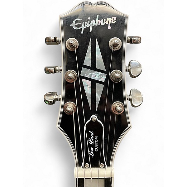 Used Epiphone Les Paul Custom Silverburst Solid Body Electric Guitar