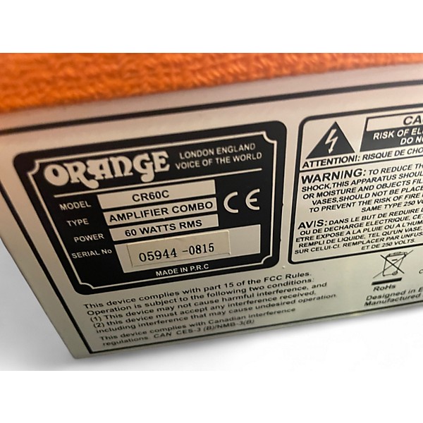 Used Orange Amplifiers CR60C Crush Pro 60W 1x12 Guitar Combo Amp