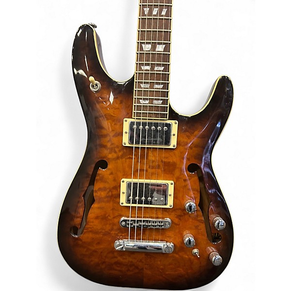 Used Schecter Guitar Research C1 E/A Brown Hollow Body Electric Guitar