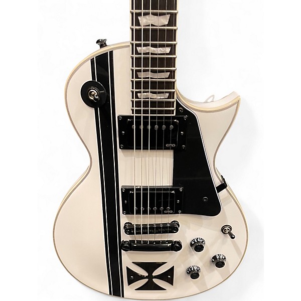 Used ESP LTD James Hetfield Signature Iron Cross Snow White Solid Body Electric Guitar