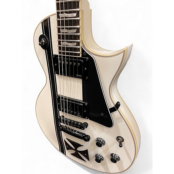 Used ESP LTD James Hetfield Signature Iron Cross Snow White Solid Body Electric Guitar
