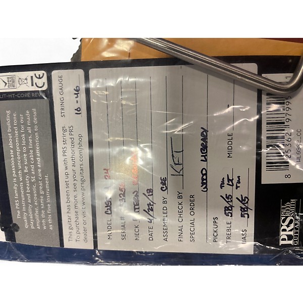 Used PRS Wood Library Custom 24 10 Top Charcoal Solid Body Electric Guitar