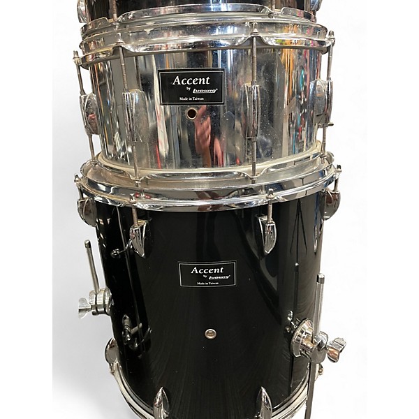 Used Ludwig 5 Piece Accent Black Drum Kit