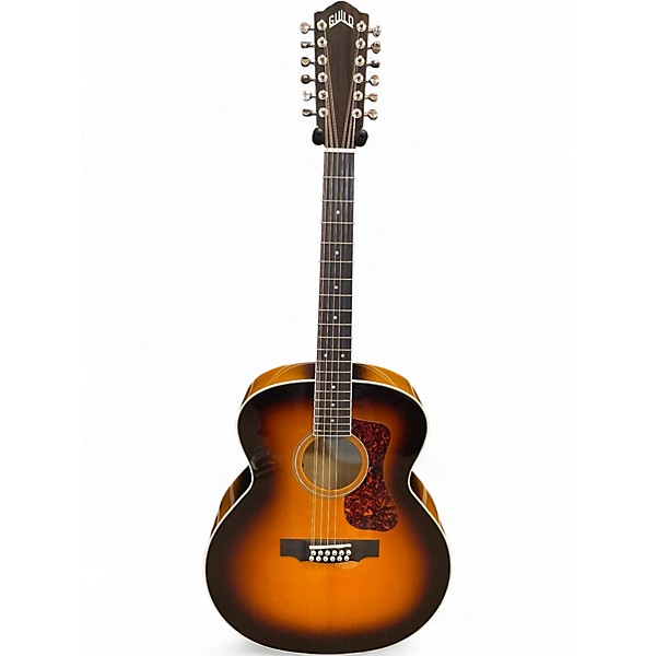 Used Guild F2512CE Deluxe 2 Tone Sunburst 12 String Acoustic Electric Guitar
