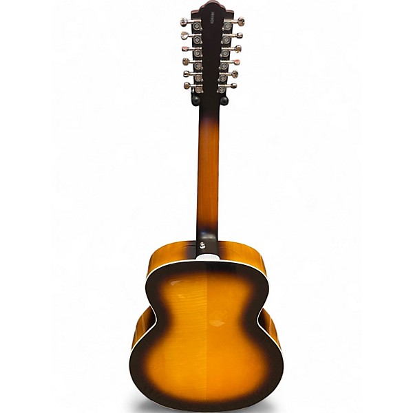 Used Guild F2512CE Deluxe 2 Tone Sunburst 12 String Acoustic Electric Guitar