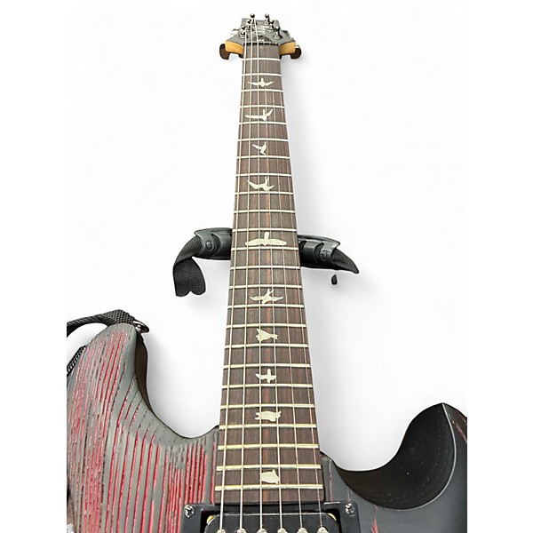 Used PRS CE 24 Swamp Ash Sanblasted black/red Solid Body Electric Guitar