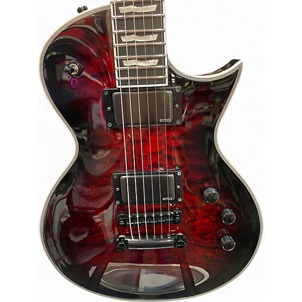 Used ESP E-II Eclipse Crimson Burst Solid Body Electric Guitar