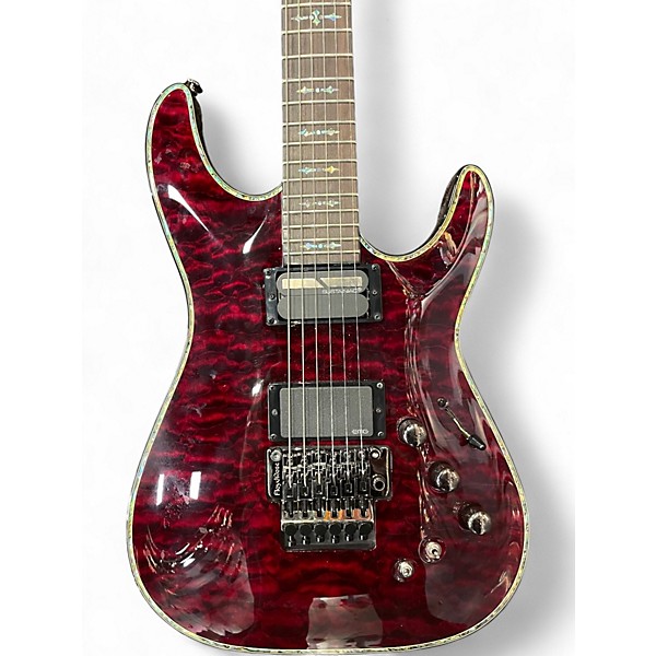 Used Schecter Guitar Research Hellraiser C1 Floyd Rose Sustaniac Black Cherry Solid Body Electric Guitar