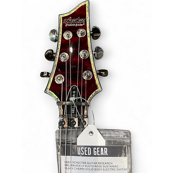 Used Schecter Guitar Research Hellraiser C1 Floyd Rose Sustaniac Black Cherry Solid Body Electric Guitar