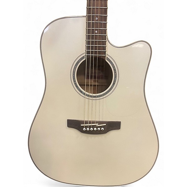 Used Takamine GD37CE Pearl White Acoustic Guitar