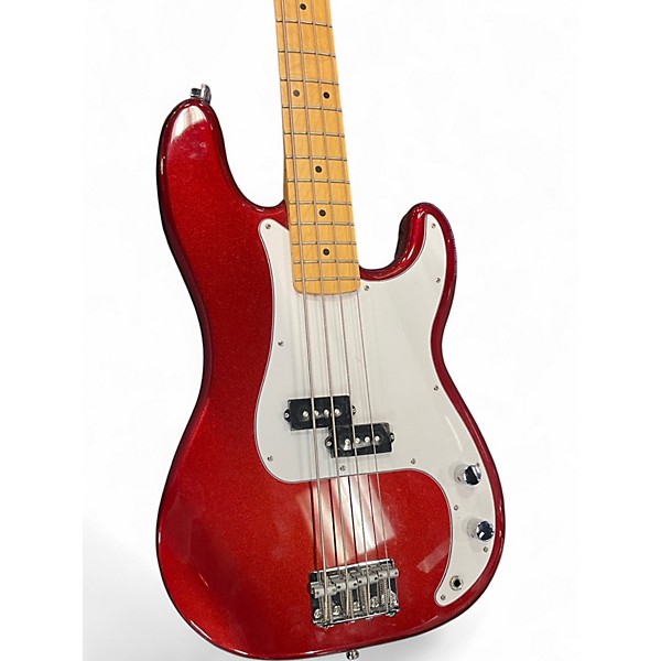 Used Fender Standard Precision Bass Red Sparkle Electric Bass Guitar