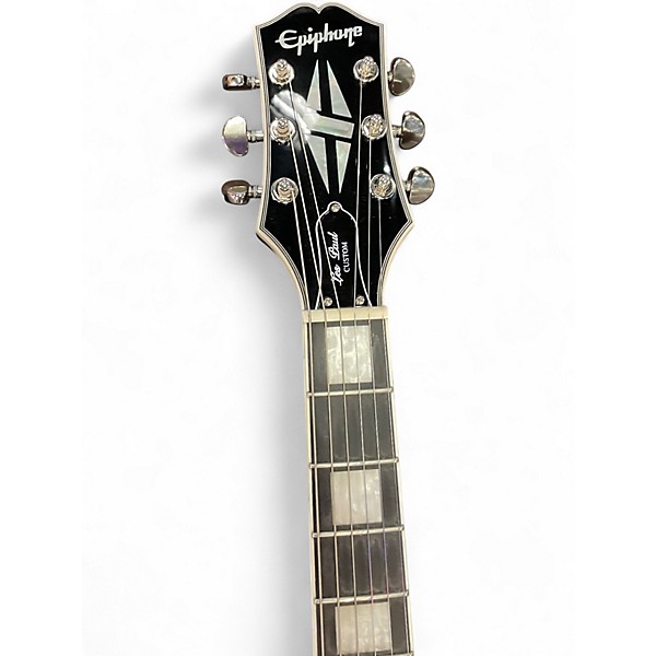 Used Epiphone Les Paul Custom Silverburst Solid Body Electric Guitar