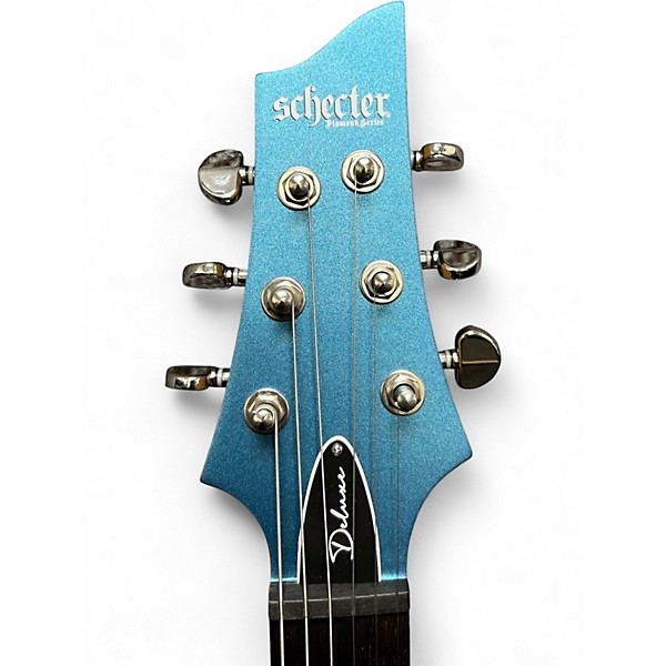Used Schecter Guitar Research C-6 Deluxe Metallic Blue Solid Body Electric Guitar
