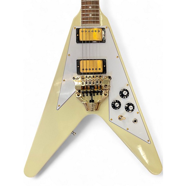 Used 2023 Gibson FLYING V FLOYD ROSE Cream Solid Body Electric Guitar