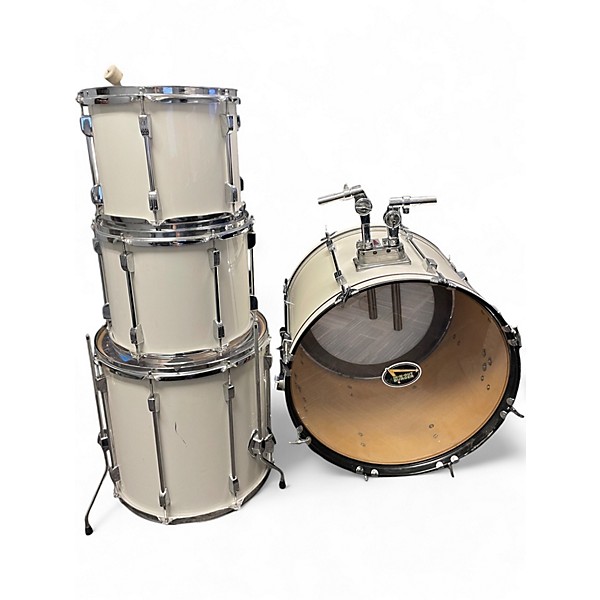 Used Ludwig 4 Piece rocker white  Drum Kit