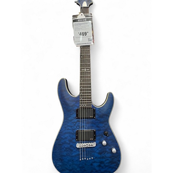 Used Schecter Guitar Research C1 Platinum Trans Blue Solid Body Electric Guitar