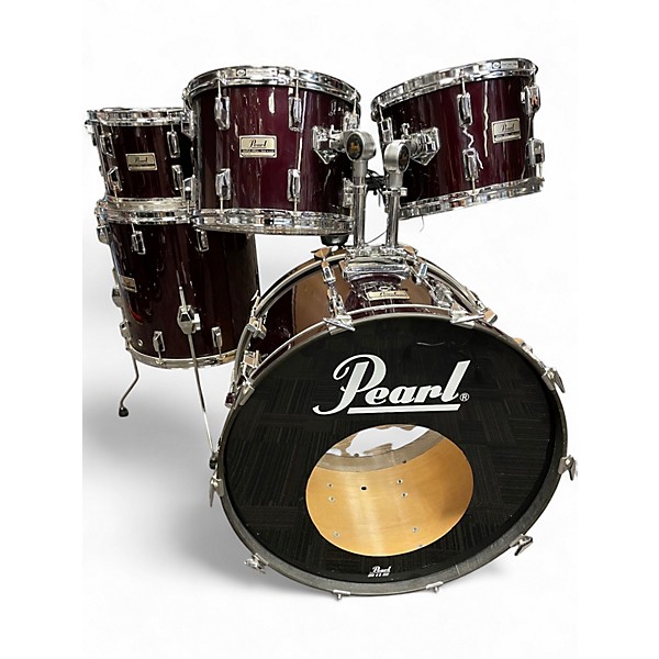 Used 1980s Pearl 5 Piece USA Maple Shell Pack Wine Red Drum Kit