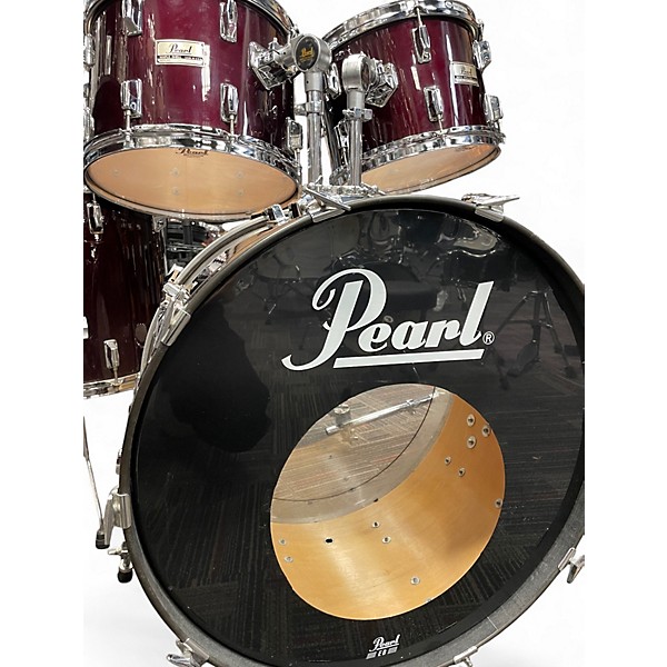 Used 1980s Pearl 5 Piece USA Maple Shell Pack Wine Red Drum Kit