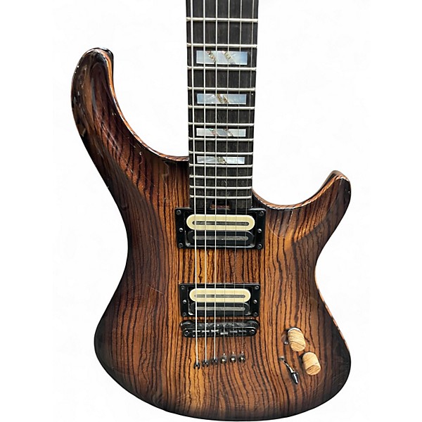 Used Warrior Dran Michael African Zebra Wood Solid Body Electric Guitar